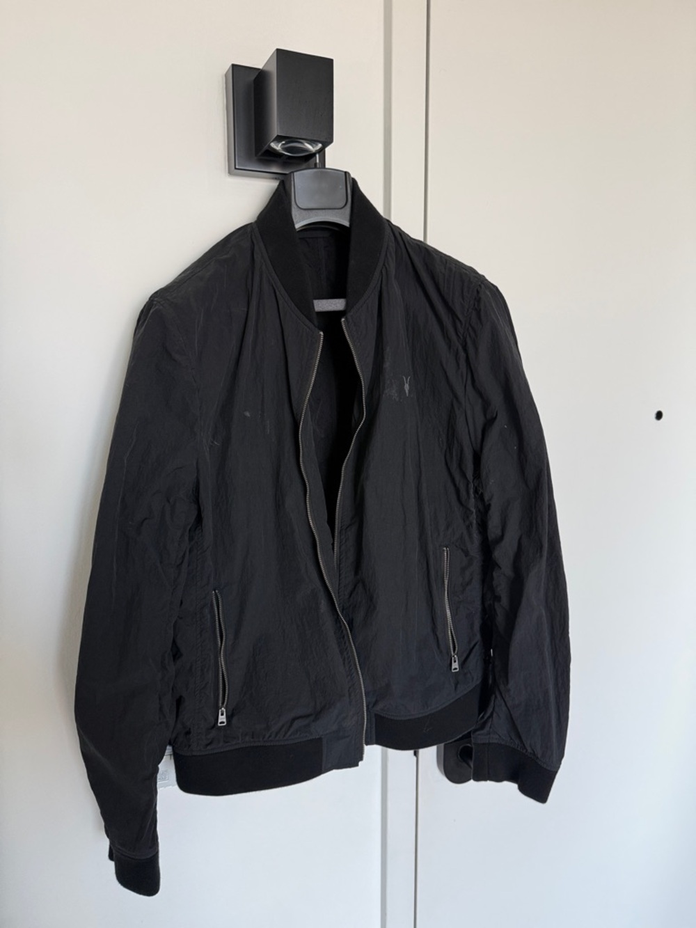 AllSaints Black Lightweight Bomber Jacket